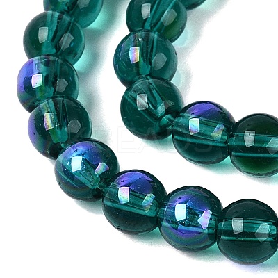 Transparent Electroplate Glass Beads Strands EGLA-Q132-6MM-01A-19-1
