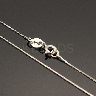 Anti-Tarnish Rhodium Plated 925 Sterling Silver Boston Link Chain Necklaces STER-E033-56-1