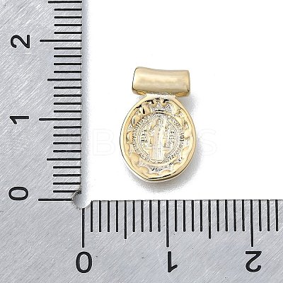 Religion Theme Brass Hammered Pendants KK-V010-09GP-05-1