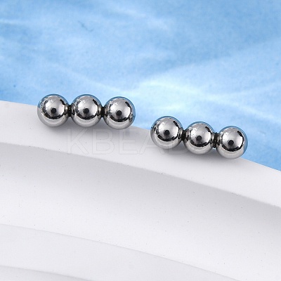 Tarnish Resistant 201 Stainless Steel Beaded Horizontal Bar Stud Earrings with 316 Stainless Steel Pin for Women STAS-K238-01P-1