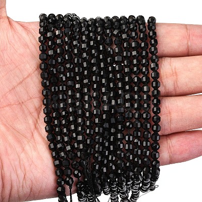 Natural Obsidian Beads Strands G-A260-A22-01-1
