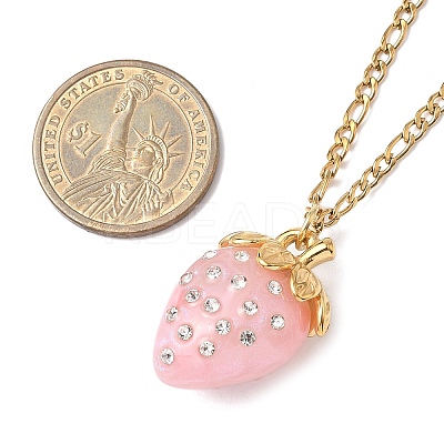 3Pcs Acrylic Rhinestone Pendant Necklaces NJEW-JN05442-02-1