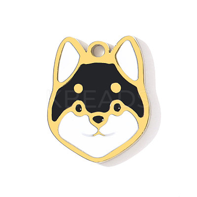 304 Stainless Steel Enamel Pendants STAS-OY001-68G-1