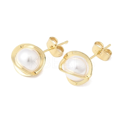 Brass Stud Earrings for Women EJEW-F421-02G-1