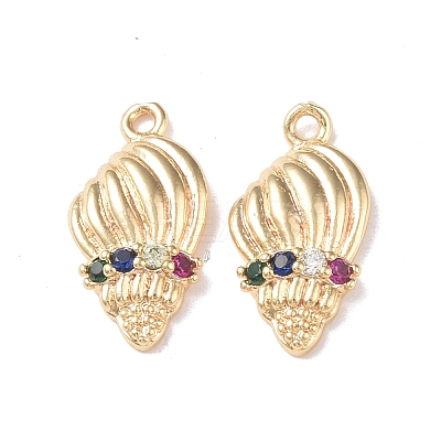 Brass Micro Pave Cubic Zirconia Pendants KK-I702-05G-1