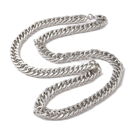 Iron Cuban Link Chain Necklaces for Women Men NJEW-A028-01J-P-1