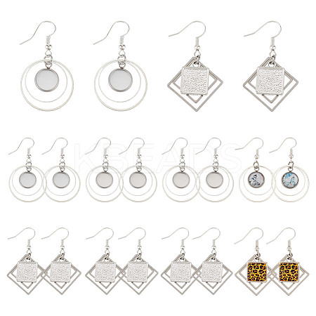 10Pairs 2 Styles Brass Dangle Earring Findings EJEW-GA00001-1