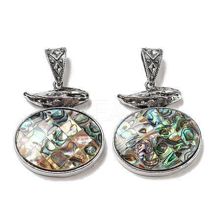 Natural Paua Shell Pendants FIND-Z032-04A-1