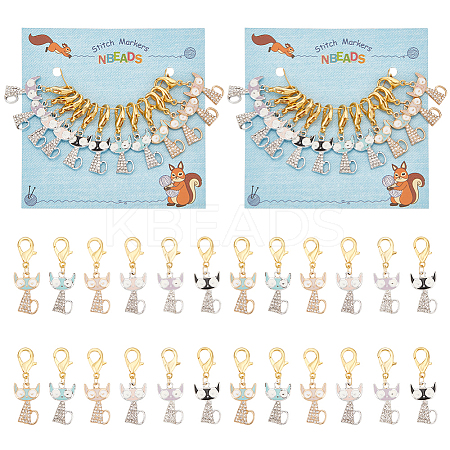 Cat Stitch Markers HJEW-AB00242-1