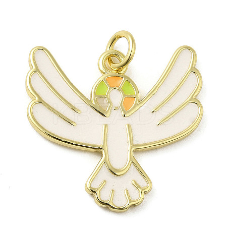 Rack Plating Brass Enamel Pendants KK-Q784-28G-1