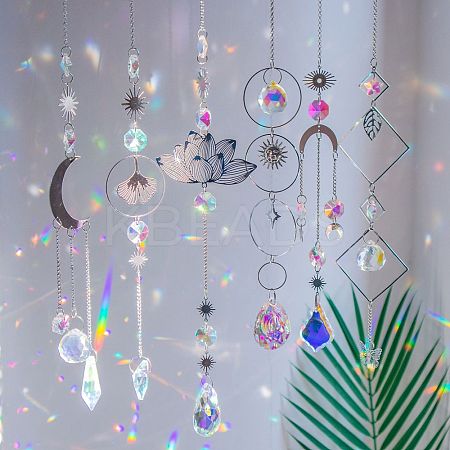 6 Pcs Glass Pendant Decorations PW-WG2C03D-01-1