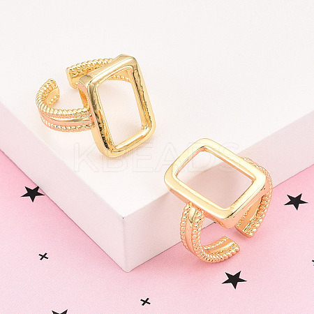 Brass Cuff Rings for Men Women KK-T074-27G-1