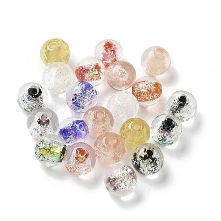 Handmade Foil Glass Beads LAMP-P068-02-1