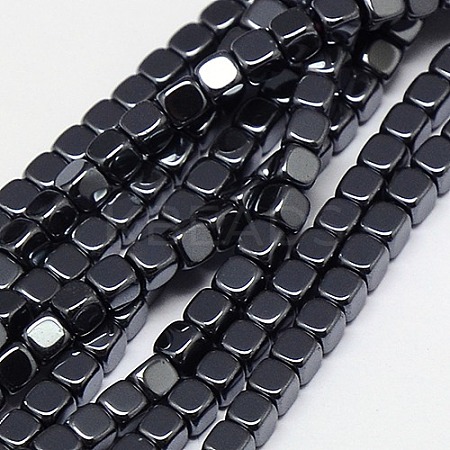 Electroplate Non-magnetic Synthetic Hematite Beads Strands G-J172-2x2mm-04-1