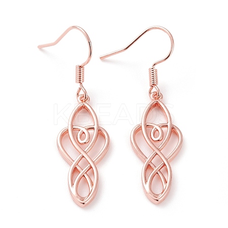 Brass Dangle Earrings EJEW-B002-03RG-1