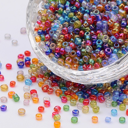 8/0 Round Glass Seed Beads SEED-US0003-3mm-TR-1