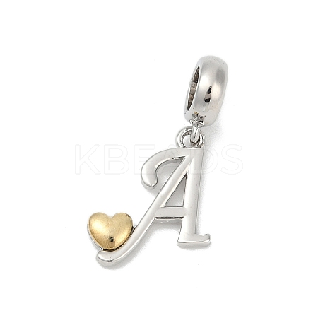 Brass European Dangle Charms KK-Z097-01A-GP-1