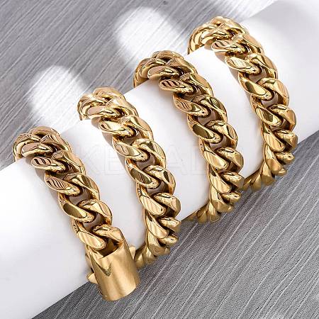 12MM 304 Stainless Steel Cuban Link Chain Necklaces for Unisex NJEW-K295-02C-G-1