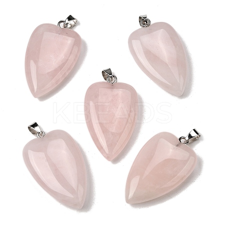 Natural Rose Quartz Pendants G-F820-04P-01-1