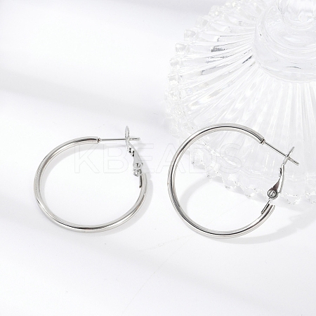 Tarnish Resistant 201 Stainless Steel Hoop Earrings EJEW-F188-24P-A-1