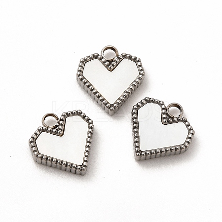 304 Stainless Steel Heart Charms STAS-A076-07P-1