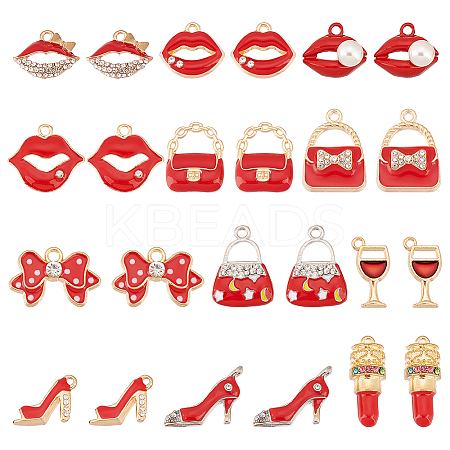 24Pcs 12 Styles Alloy Enamel Pendants FIND-PH0010-76-1