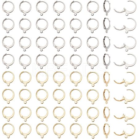 120Pcs 2 Style 304 Stainless Steel Leverback Earring Findings STAS-NB0001-54-1