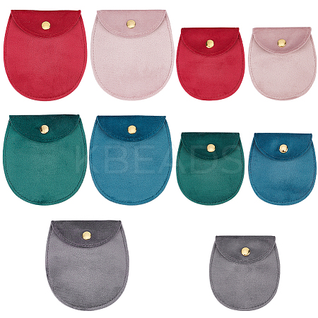 BENECREAT 10Pcs 10 Styles Velvet Jewelry Storage Pouches ABAG-BC0001-54-1