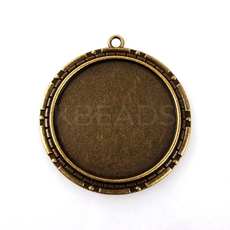 Vintage Tibetan Style Alloy Pendant Cabochon Settings TIBEP-M018-22AB-NF-1