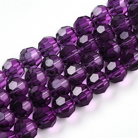Baking Paint Transparent Glass Beads Strands DGLA-A035-T6mm-A09-1