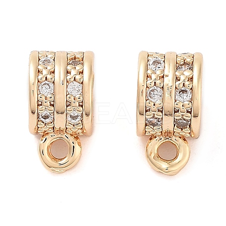 Brass Micro Pave Clear Cubic Zirconia Charms KK-U028-17G-1