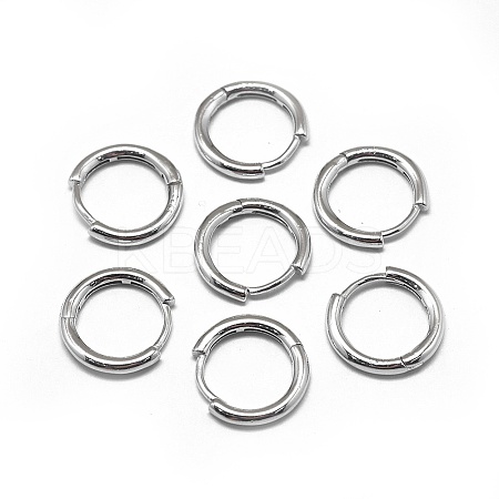 Anti-Tarnish Rhodium Plated 925 Sterling Silver Hoop Earrings STER-L057-077A-1