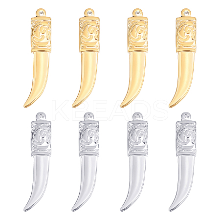 8Pcs 2 Colors 304 Stainless Steel Pendants STAS-UN0038-34-1