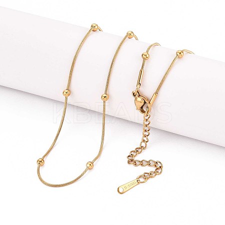 1MM 304 Stainless Steel Satellite Chain Necklaces LS-NJEW-N058-07B-G-1