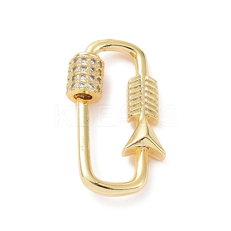 Brass Micro Pave Clear Cubic Zirconia Keychain Clasps ZIRC-TAC0005-02B-G-1