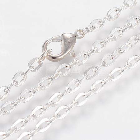 Iron Cable Chains Necklace Making MAK-R013-70cm-S-1