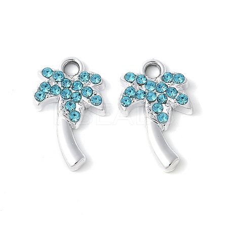 Alloy Aquamarine Rhinestone Pendants PALLOY-E775-19P-1