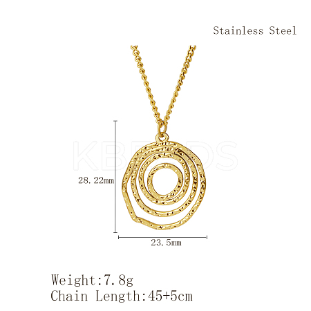 Stylish 304 Stainless Steel Spiral Pendant Necklaces for Women YF9522-5-1