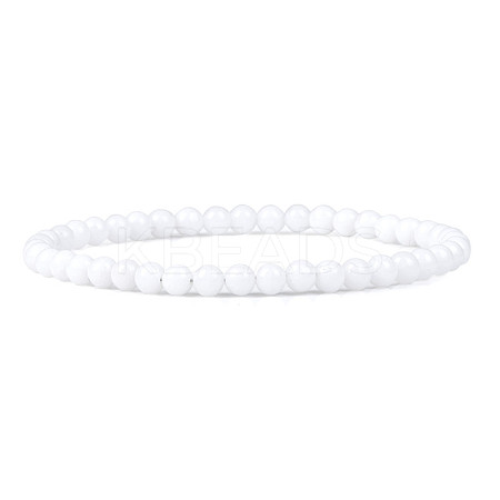 4mm Round Glass Beads Bracelet for Men KG3069-40-1