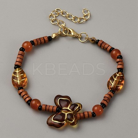 Alloy & Resin Beaded Bracelets for Women BJEW-WH0023-61B-1