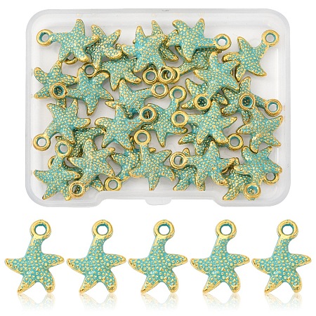 30Pcs Starfish Alloy Pendants FIND-FS0003-41-1