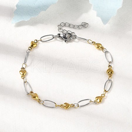 304 Stainless Steel Link Bracelets BJEW-A044-03C-GP-1