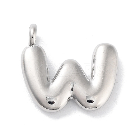 Rack Plating Brass Balloon Letter Pendants KK-C050-01P-W-1