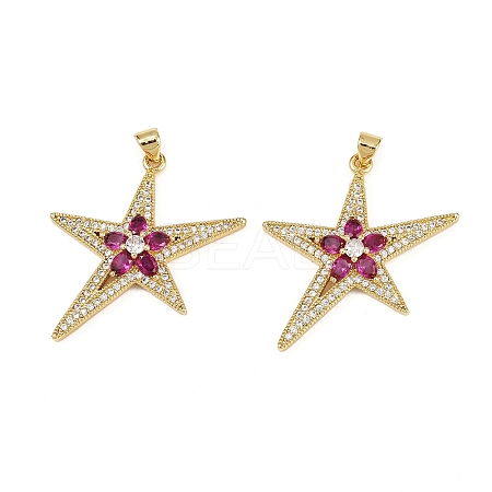 Brass Micro Pave Cubic Zirconia Pendants KK-S526-28G-1