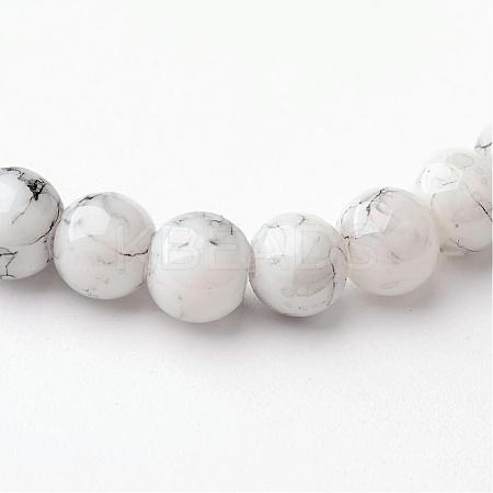 Spray Painted Glass Bead Strands GLAD-S075-6mm-65-1