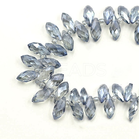 Electroplate Transparent Glass Beads GLAA-WH0039-59A-10-1