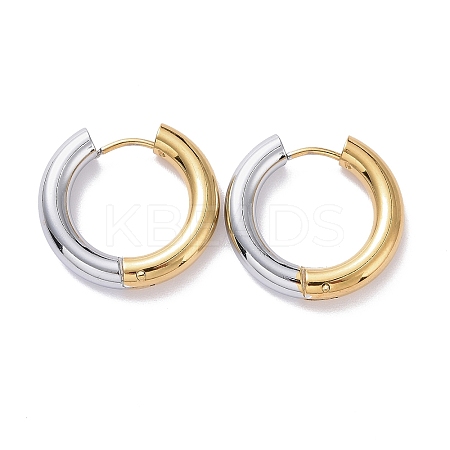 Two Tone 304 Stainless Steel Hinged Hoop Earrings for Women LS-EJEW-A073-01C-1