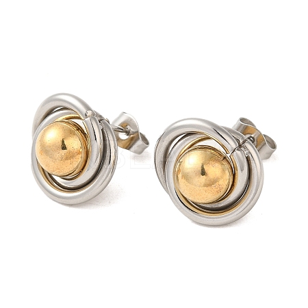 Ring & Round 304 Stainless Steel Stud Earrings for Women X-EJEW-U003-19-1