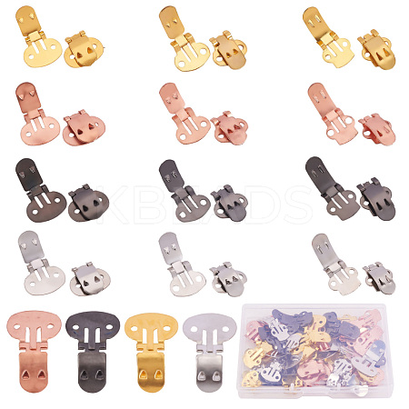 60 Pieces Iron Flat Blank Shoes Clips JX109A-1
