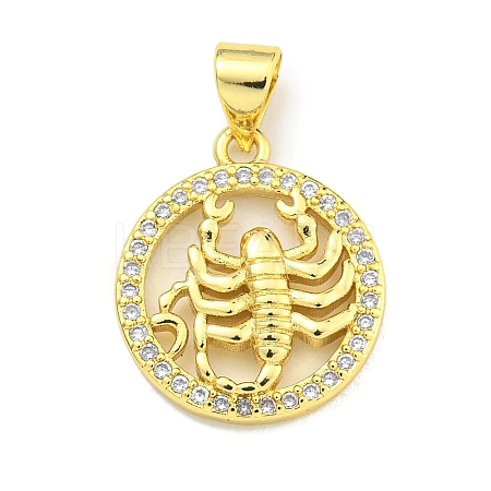 Brass Micro Pave Cubic Zirconia Pendants KK-K354-03G-05-1